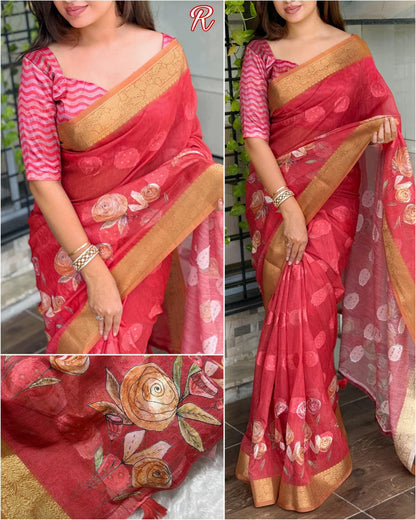 Pure Cotton Jacquard Saree