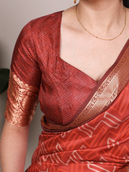 Tussar silk with Viscose border saree