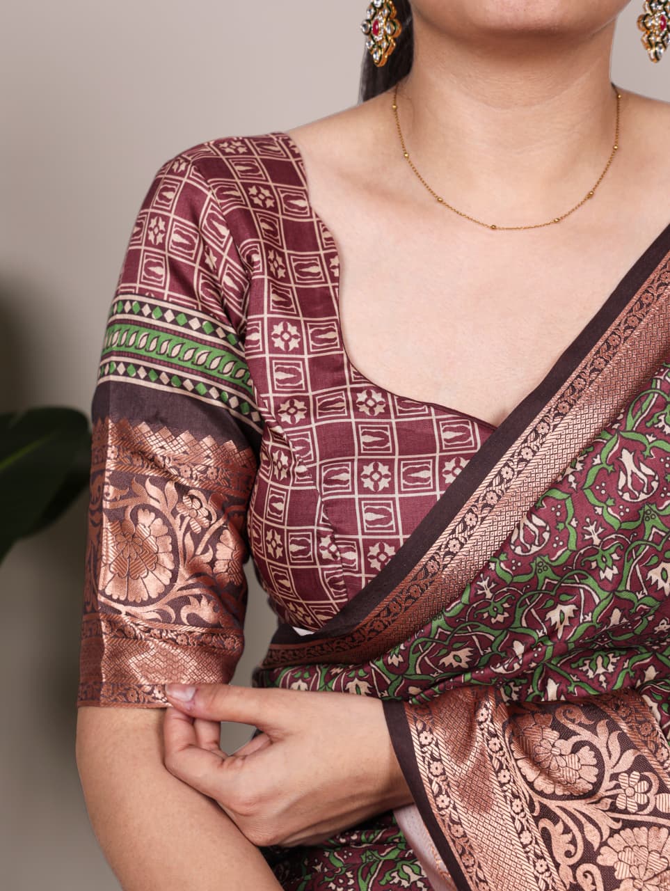 Tussar silk with Viscose border saree