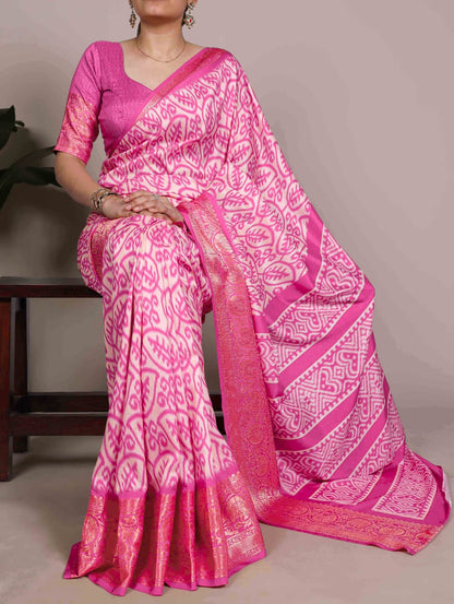 Tussar silk with Viscose border saree