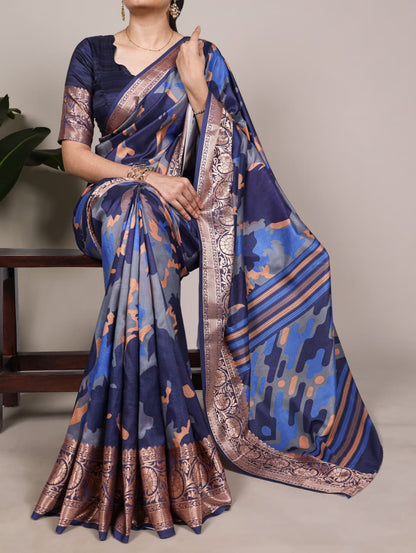 Tussar silk with Viscose border saree