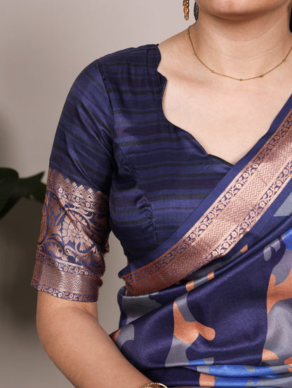 Tussar silk with Viscose border saree