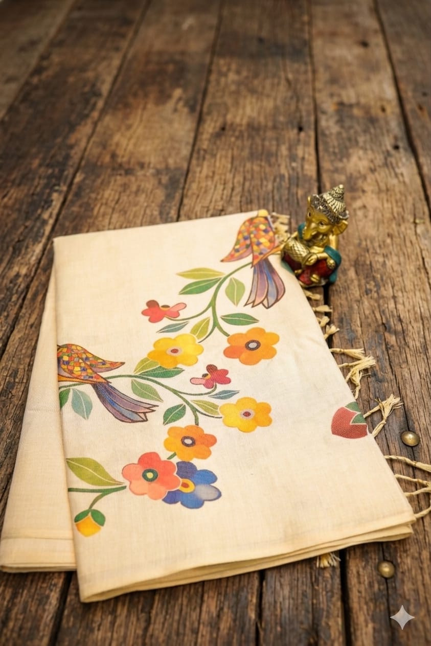 UNIQUE FLORAL DIGITAL PRINTED SAREE