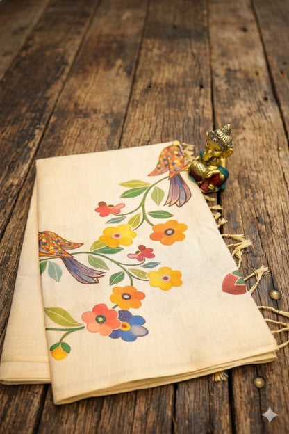 UNIQUE FLORAL DIGITAL PRINTED SAREE