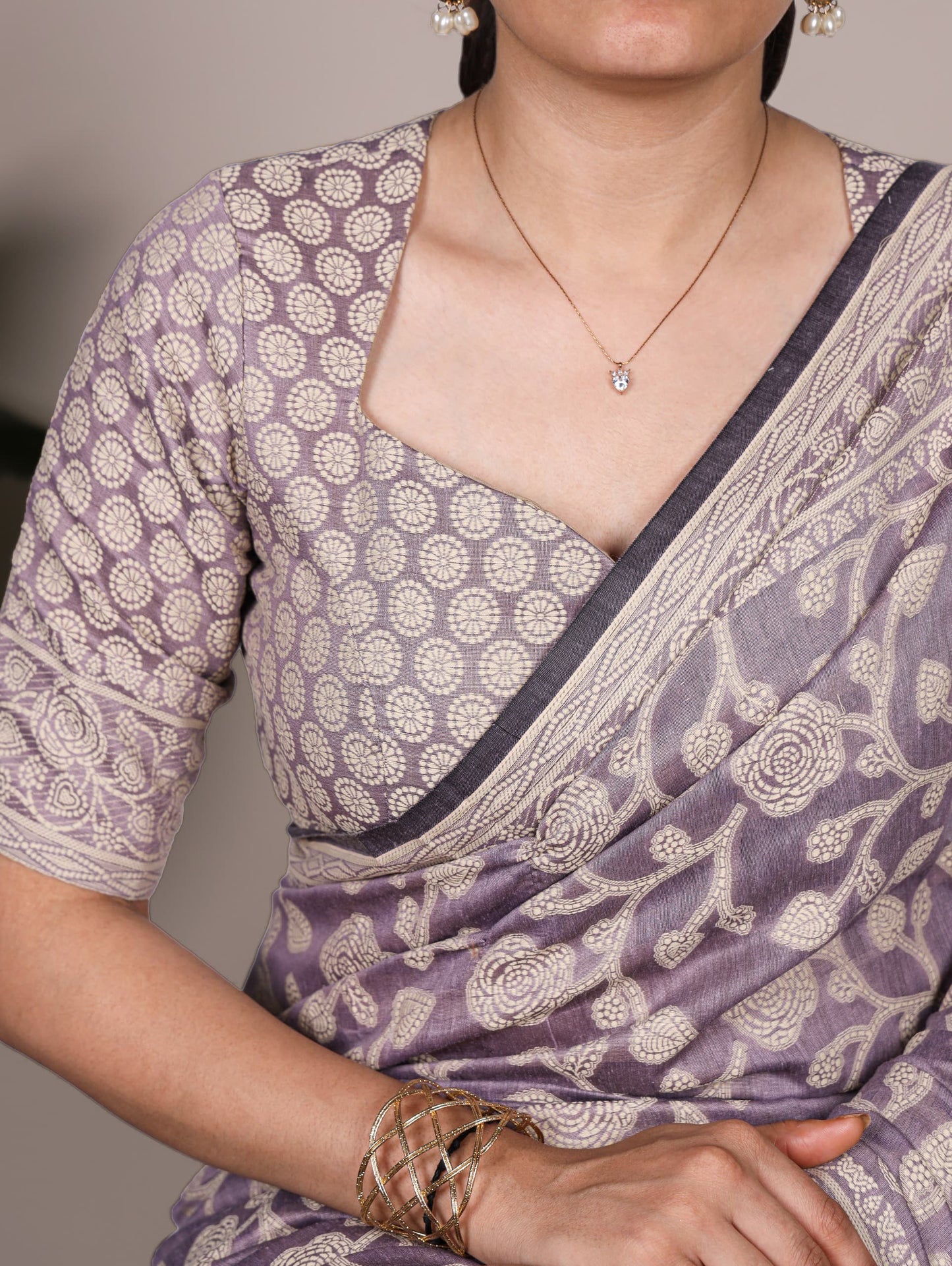 Cottan Organic Flower Printed Saree