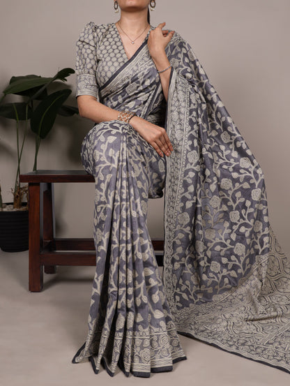 Cottan Organic Flower Printed Saree