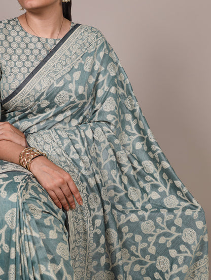 Cottan Organic Flower Printed Saree
