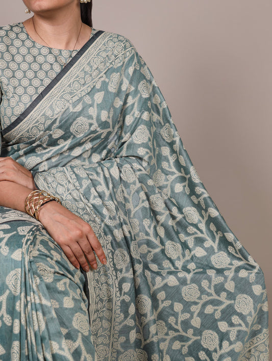 Cottan Organic Flower Printed Saree