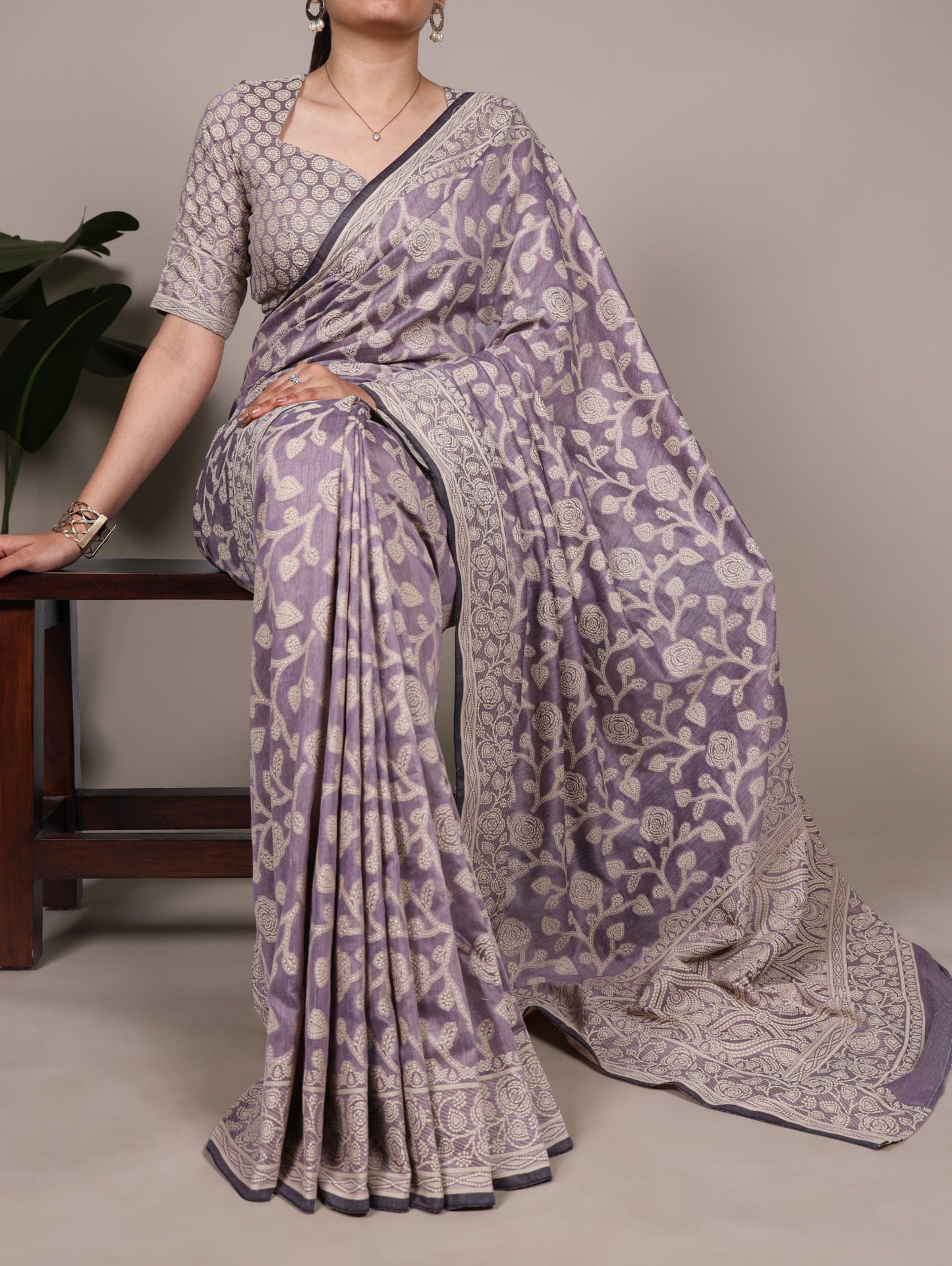 Cottan Organic Flower Printed Saree