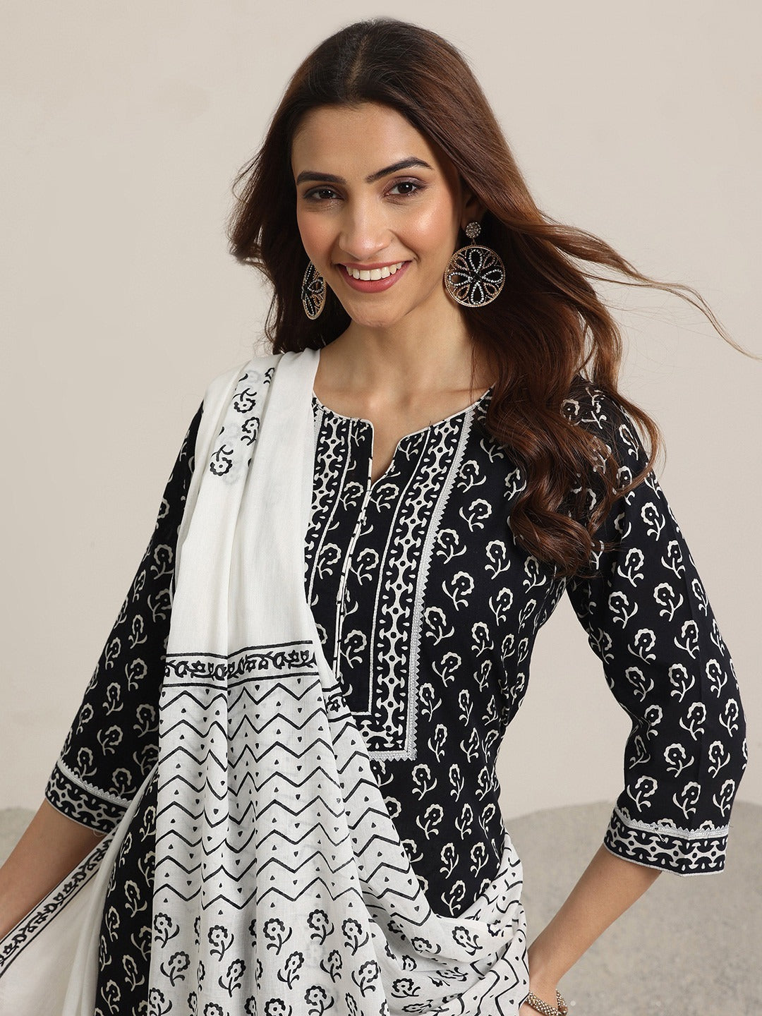 Cotton Printed Kurti Pant Dupatta Set