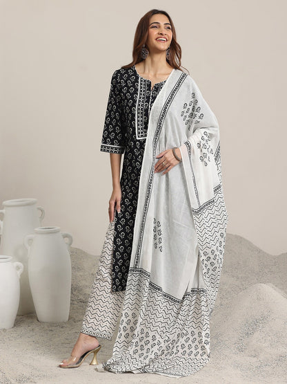 Cotton Printed Kurti Pant Dupatta Set