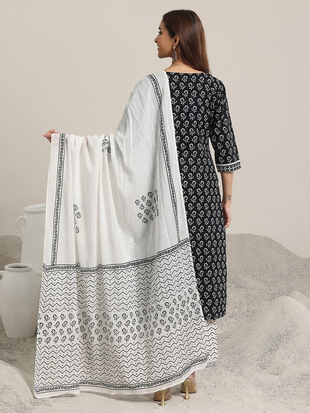 Cotton Printed Kurti Pant Dupatta Set
