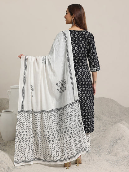 Cotton Printed Kurti Pant Dupatta Set