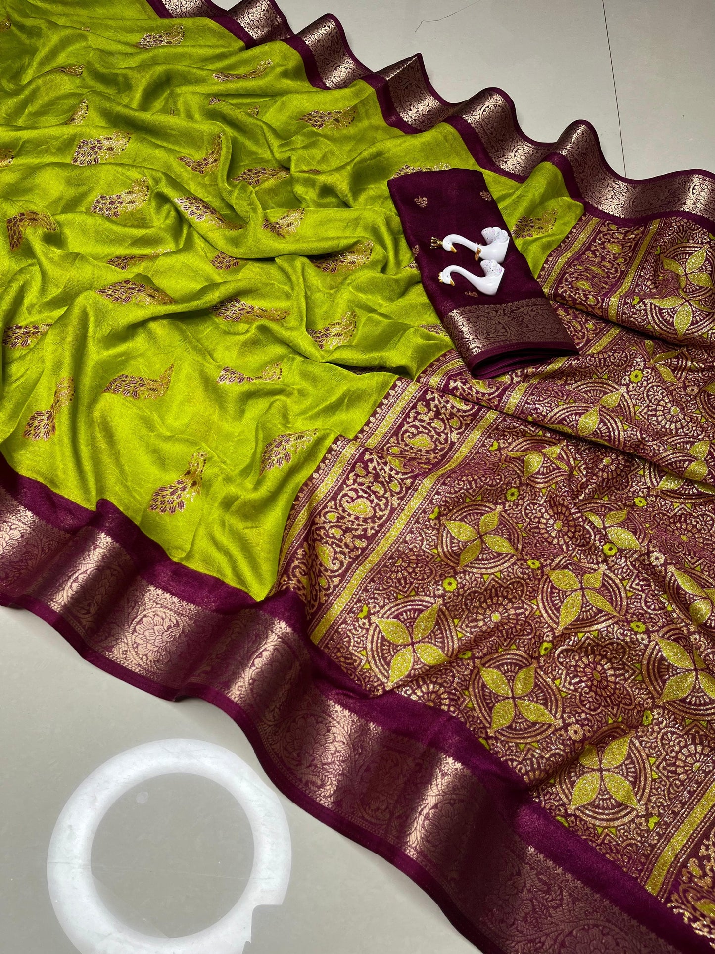 Heavy Mar Mellow Saree With Jacquard Border