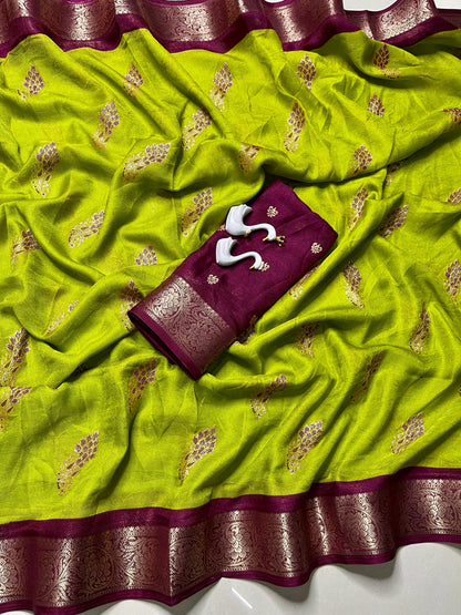 Heavy Mar Mellow Saree With Jacquard Border