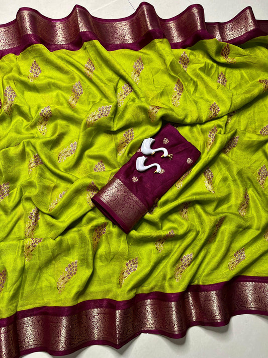 Heavy Mar Mellow Saree With Jacquard Border