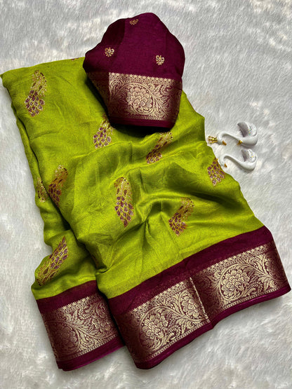 Heavy Mar Mellow Saree With Jacquard Border