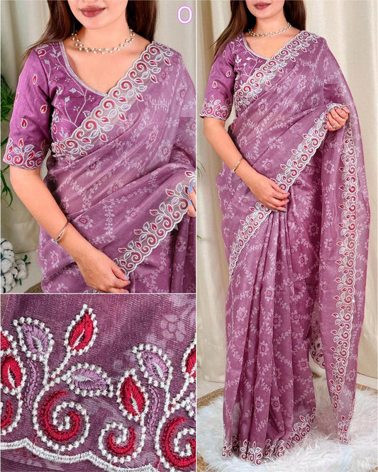 Cotton Satin Saree