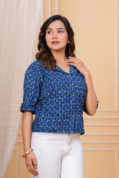 Exclusive New collection of Bagru hand block printed Cotton Women' SHIRTS