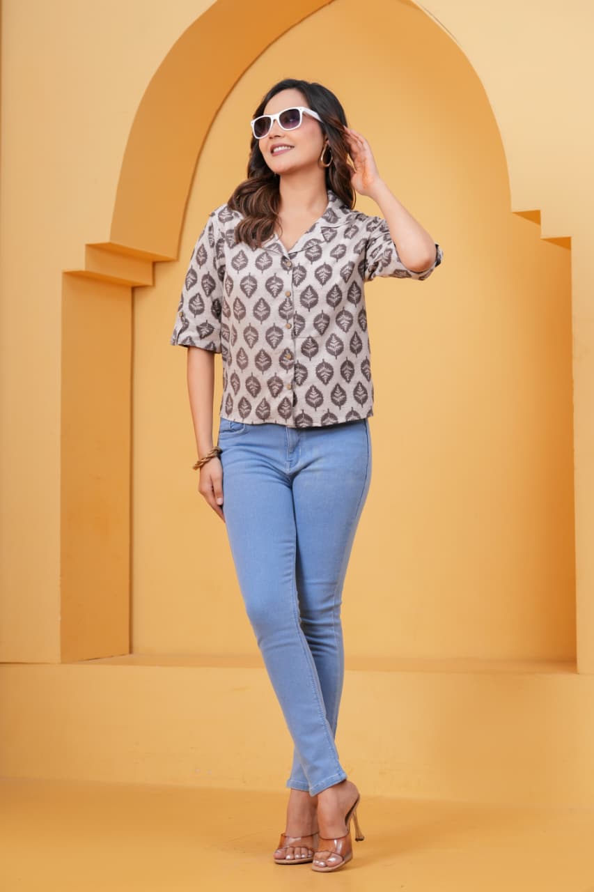 Exclusive New collection of Bagru hand block printed Cotton Women's Shirts
