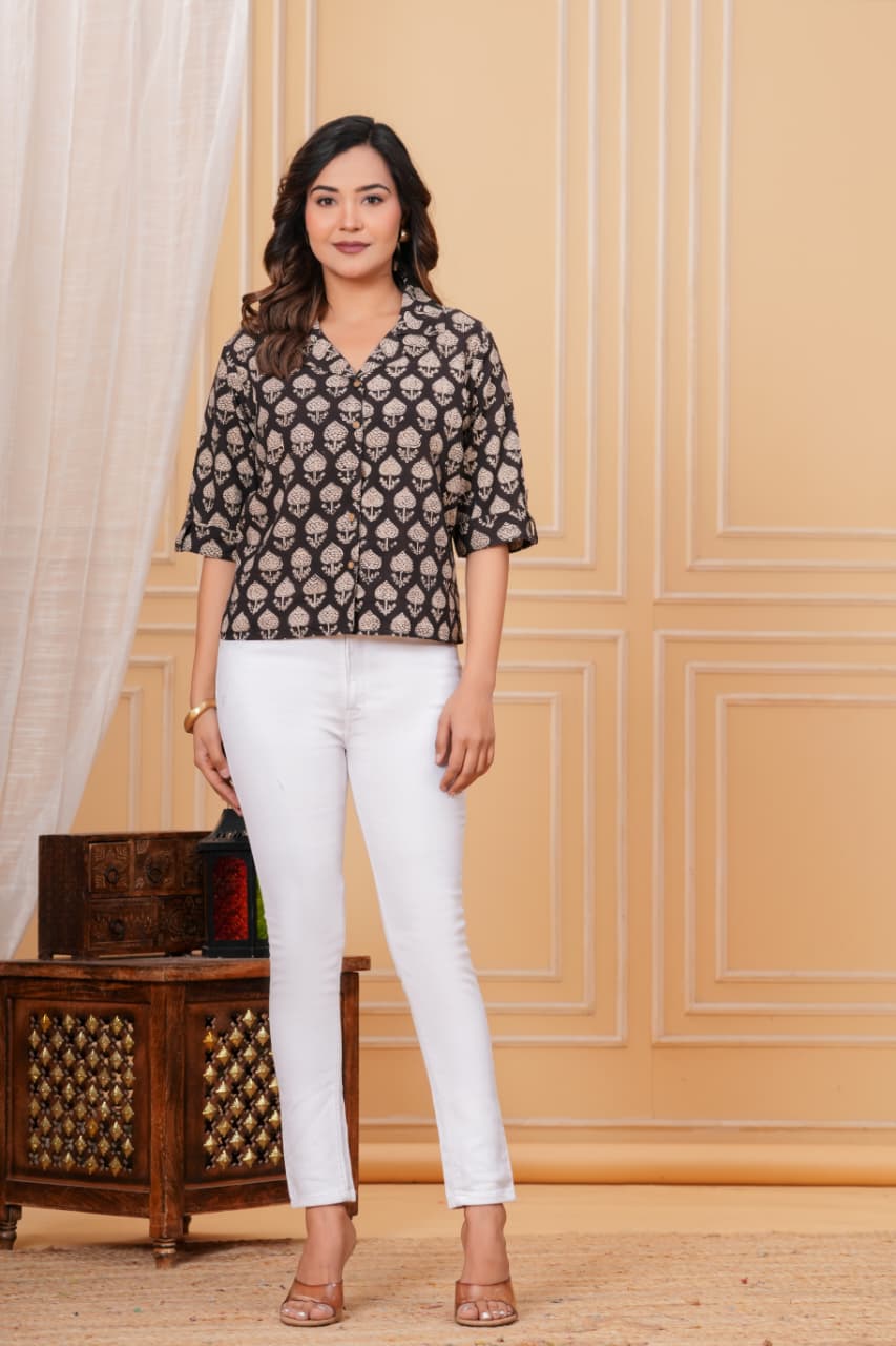 Exclusive New collection of Bagru hand block printed Cotton Women's Shirts