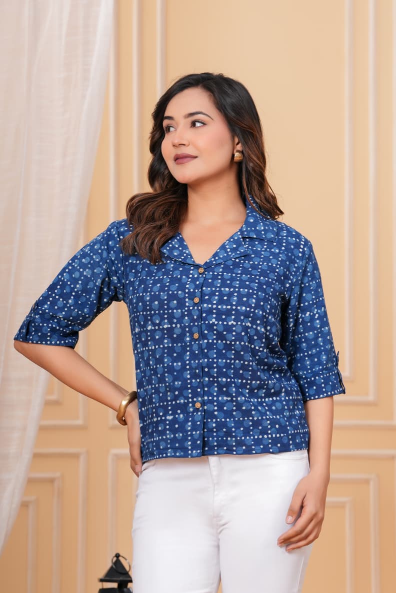 Exclusive New collection of Bagru hand block printed Cotton Women' SHIRTS