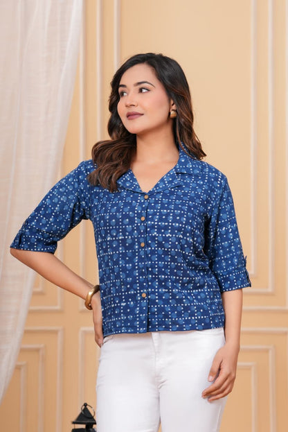 Exclusive New collection of Bagru hand block printed Cotton Women' SHIRTS