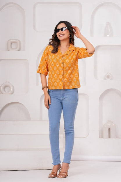 Exclusive New collection of Bagru hand block printed Cotton Women' SHIRTS