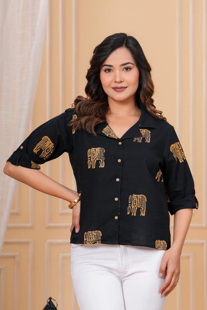 Bagru hand block printed Cotton Women's Shirts