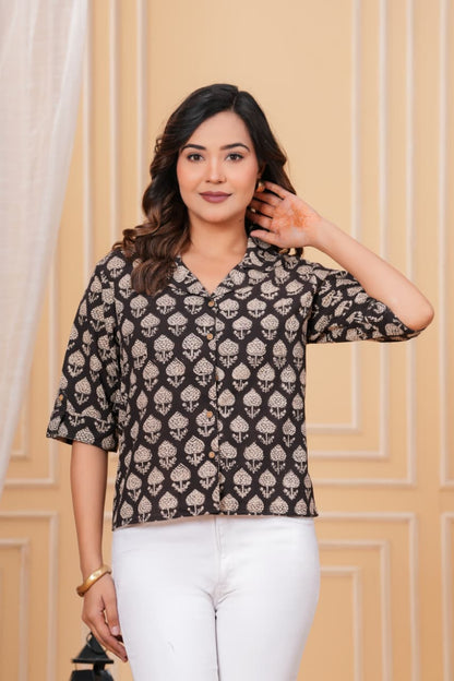 Exclusive New collection of Bagru hand block printed Cotton Women's Shirts