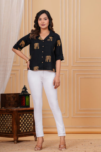Bagru hand block printed Cotton Women's Shirts