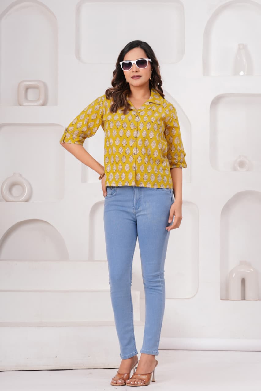 Exclusive New collection of Bagru hand block printed Cotton Women' SHIRTS