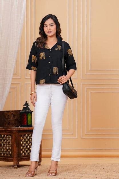Bagru hand block printed Cotton Women's Shirts