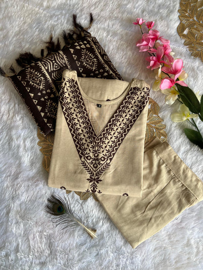 KURTI PANT DUPATTA SET