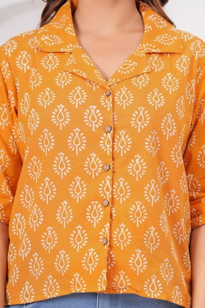 Exclusive New collection of Bagru hand block printed Cotton Women' SHIRTS