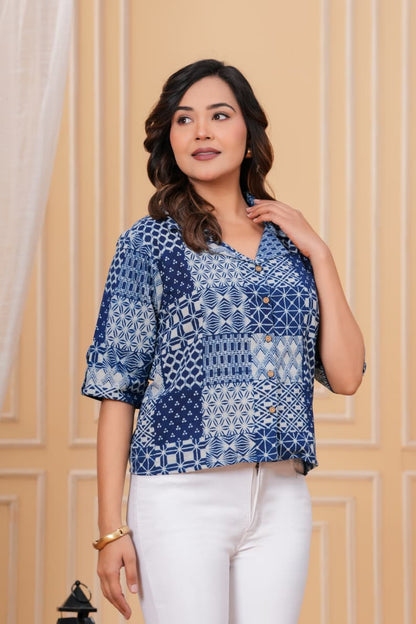 Bagru hand block printed Cotton Women's Shirts